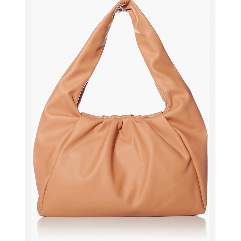 The Drop Janelle Hobo Bag Womens‎ OS Tan Minimalist Vegan Leather Slouchy Ruched